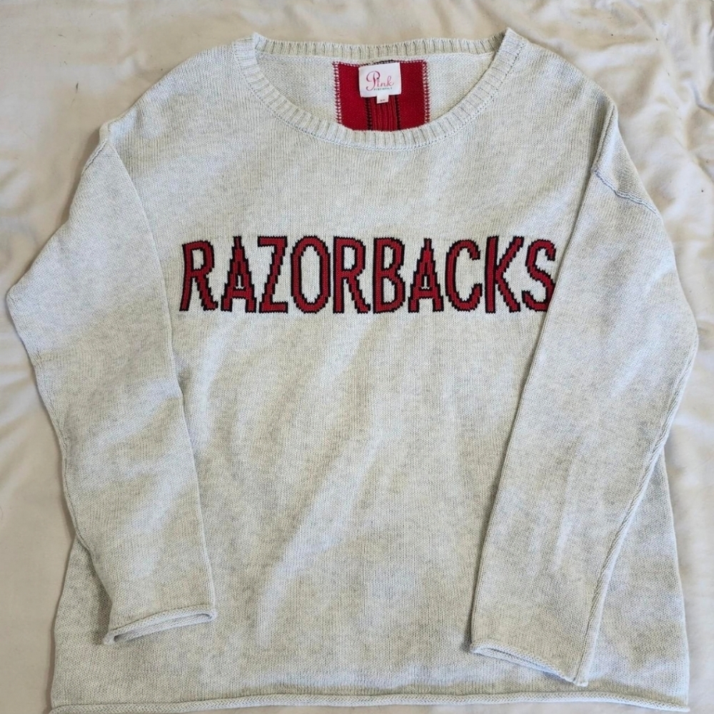 Pink Pineapple University of Arkansas Razorbacks College Sweater